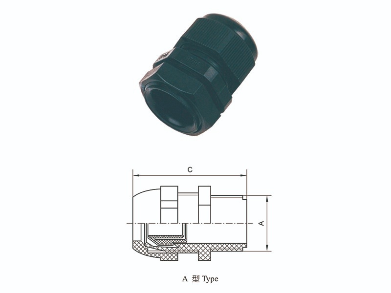 Water dust-proof cable-clamping connector A Type